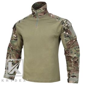 KRYDEX G3 Combat Shirt with Elbow Pads For Hunting Outdoor CP Style Tops Tactical BDU Clothes MC Tiger Stripes Shirts (Color: MC, size: XXXL)