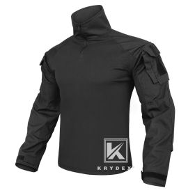 KRYDEX G3 Combat Shirt with Elbow Pads For Hunting Outdoor CP Style Tops Tactical BDU Clothes MC Tiger Stripes Shirts (Color: BK, size: XXL)