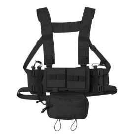 KRYDEX MK3 MK4 Micro Fight Chassis Modular Chest Rig Airsoft Hunting Combat Tactical Carrier Vest w/ 5.56 7.62 Magazine Pouch (Color: Black)