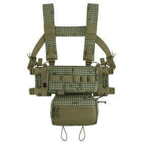 KRYDEX MK3 MK4 Micro Fight Chassis Modular Chest Rig Airsoft Hunting Combat Tactical Carrier Vest w/ 5.56 7.62 Magazine Pouch (Color: Desert Night Camo)