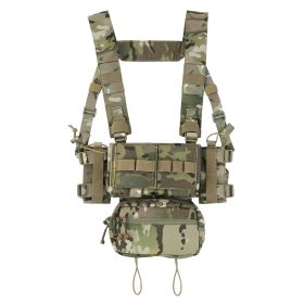 KRYDEX MK3 MK4 Micro Fight Chassis Modular Chest Rig Airsoft Hunting Combat Tactical Carrier Vest w/ 5.56 7.62 Magazine Pouch (Color: MC)