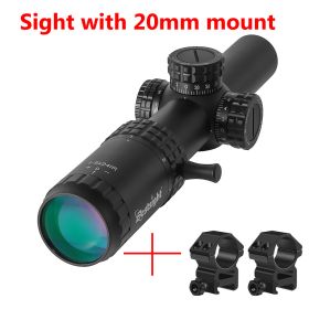 1-5X24 Tactical Optical Rifle Scope Red and Green Illuminated Reticle Hunting Scopes Compact Scope Ar15 Sight (Color: sight with 20mm)