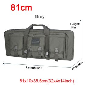 LQARMY 32 38 42 48 inch Tactical Double Rifle Case Molle Rifle Bag Sniper Airsoft Gun Case Backpack Hunting Gun Holster (Color: 81cm Grey)