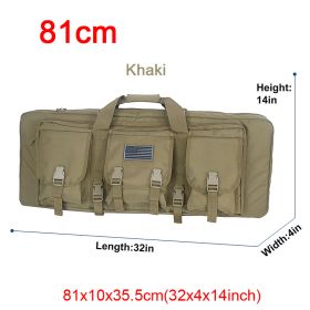 LQARMY 32 38 42 48 inch Tactical Double Rifle Case Molle Rifle Bag Sniper Airsoft Gun Case Backpack Hunting Gun Holster (Color: 81cm TAN)