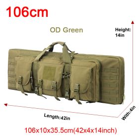 LQARMY 32 38 42 48 inch Tactical Double Rifle Case Molle Rifle Bag Sniper Airsoft Gun Case Backpack Hunting Gun Holster (Color: 106cm OD Green)