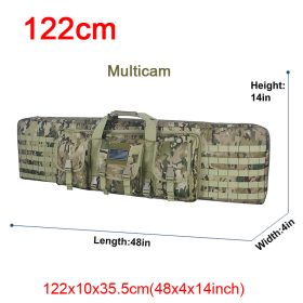 LQARMY 32 38 42 48 inch Tactical Double Rifle Case Molle Rifle Bag Sniper Airsoft Gun Case Backpack Hunting Gun Holster (Color: 122cm CP)