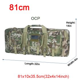 LQARMY 32 38 42 48 inch Tactical Double Rifle Case Molle Rifle Bag Sniper Airsoft Gun Case Backpack Hunting Gun Holster (Color: 81cm CP)