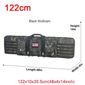 LQARMY 32 38 42 48 inch Tactical Double Rifle Case Molle Rifle Bag Sniper Airsoft Gun Case Backpack Hunting Gun Holster (Color: 122cm Black Camo)