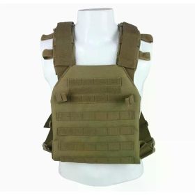 Military Tactical Vest Airsoft Hunting Vests Molle Plate Carrier Vest Outdoor Training Vest Military Equipment (Color: Tan)