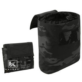 KRYDEX Tactical MOLLE Foldable Dump Pouch Magazine Recover Pouch Roll-up Compact Multi Purpose Tool Accessories Utility Bag (Color: Multicam Black)