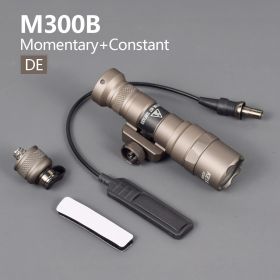 Airsoft M300B M300V Surefire Flashlight Upgrad Metal M300V-IR Weapon Gun Strobe LED Light Fit 20mm Rail Hunting Rifle Torch (Color: M300B DE)