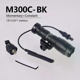 US warehouse Surefir M600C M600 M300 X300 Ultra Tactical Scout Light Rifle Weapon Flashlight Hunting Momentary Pressure Switch (Color: M300C Black)